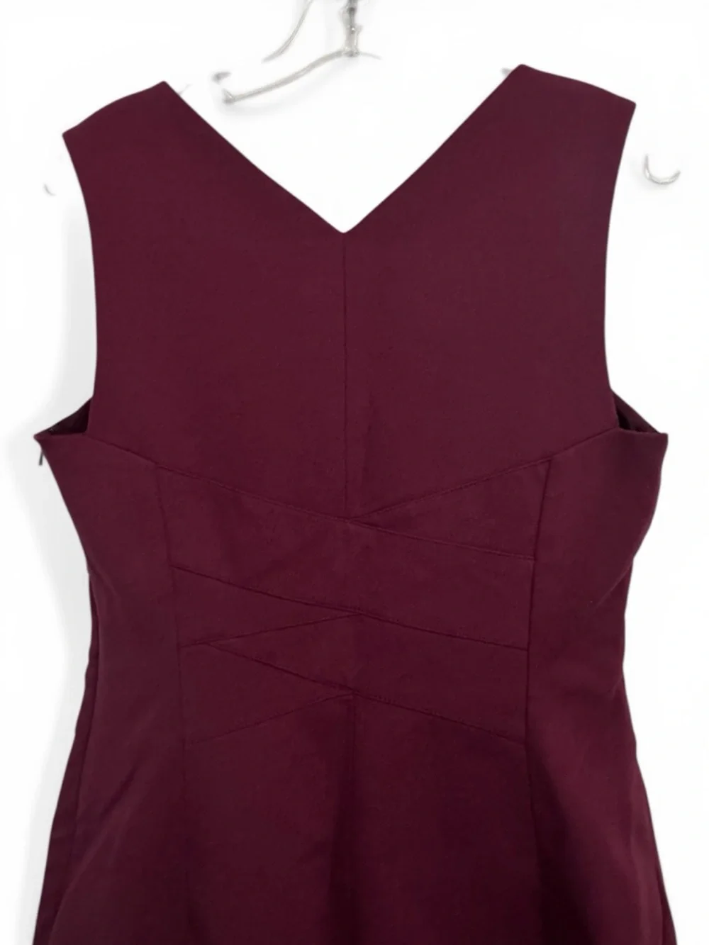 Karen Millen Dress Plum Sleeveless Midi Sheath Ponte Knit Tailored 10 - Picture 7 of 14